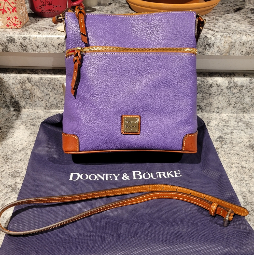 Dooney an bourke beautiful purple crossbody bag with storage bag and extra strap